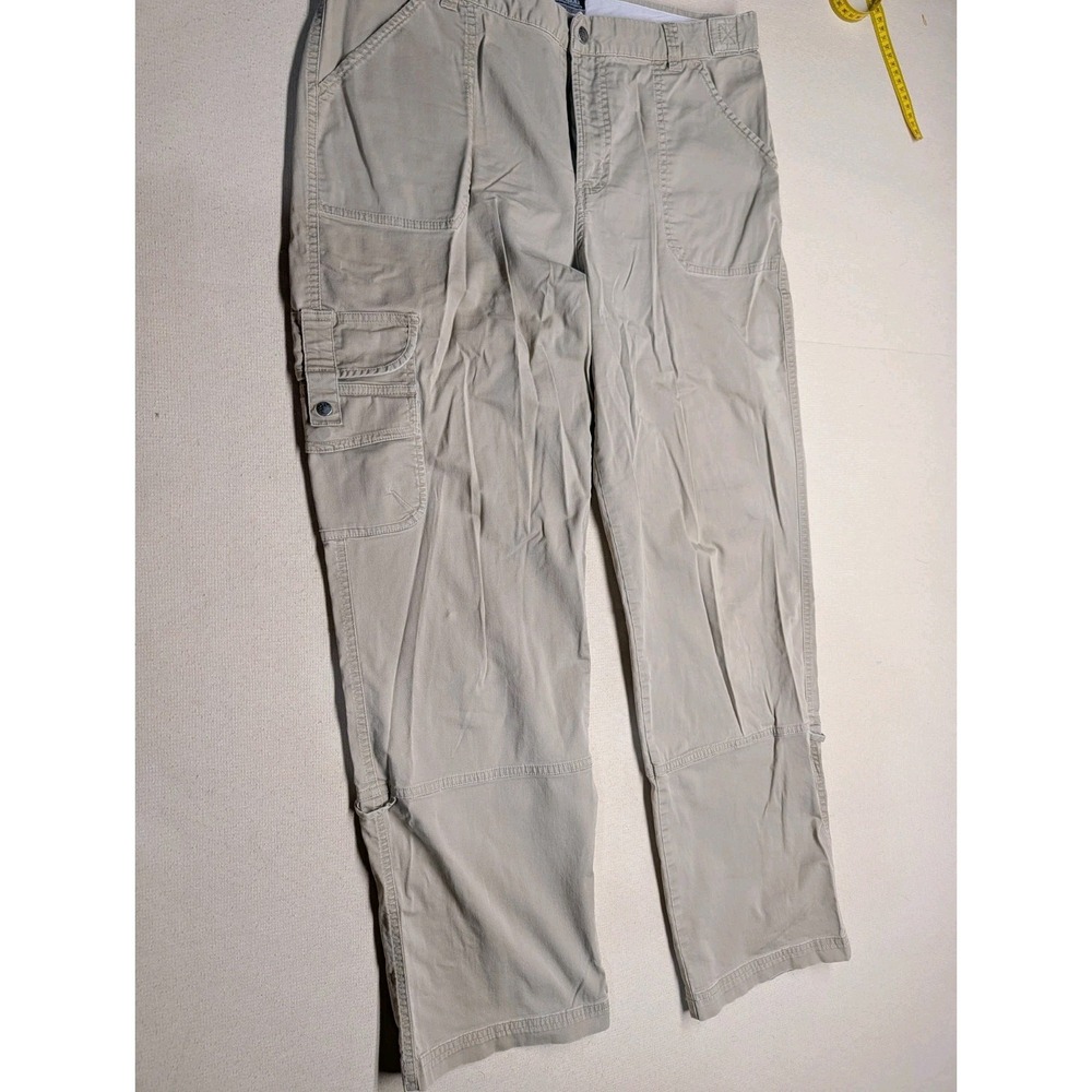 Columbia Women's Pants Cargo Pocket Size 12 Beige 0206 AL 8397 98% Cotton Blend